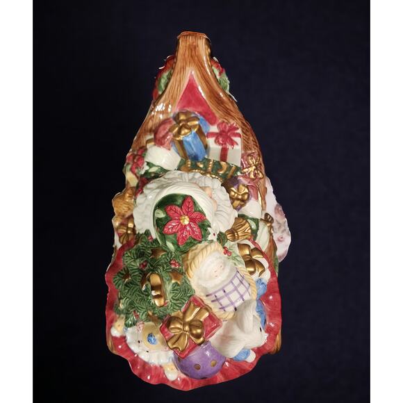 Fitz and Floyd Santa's Sleigh Cookie Jar 2003 Excellent condition 12×14×7 - Picture 4 of 9